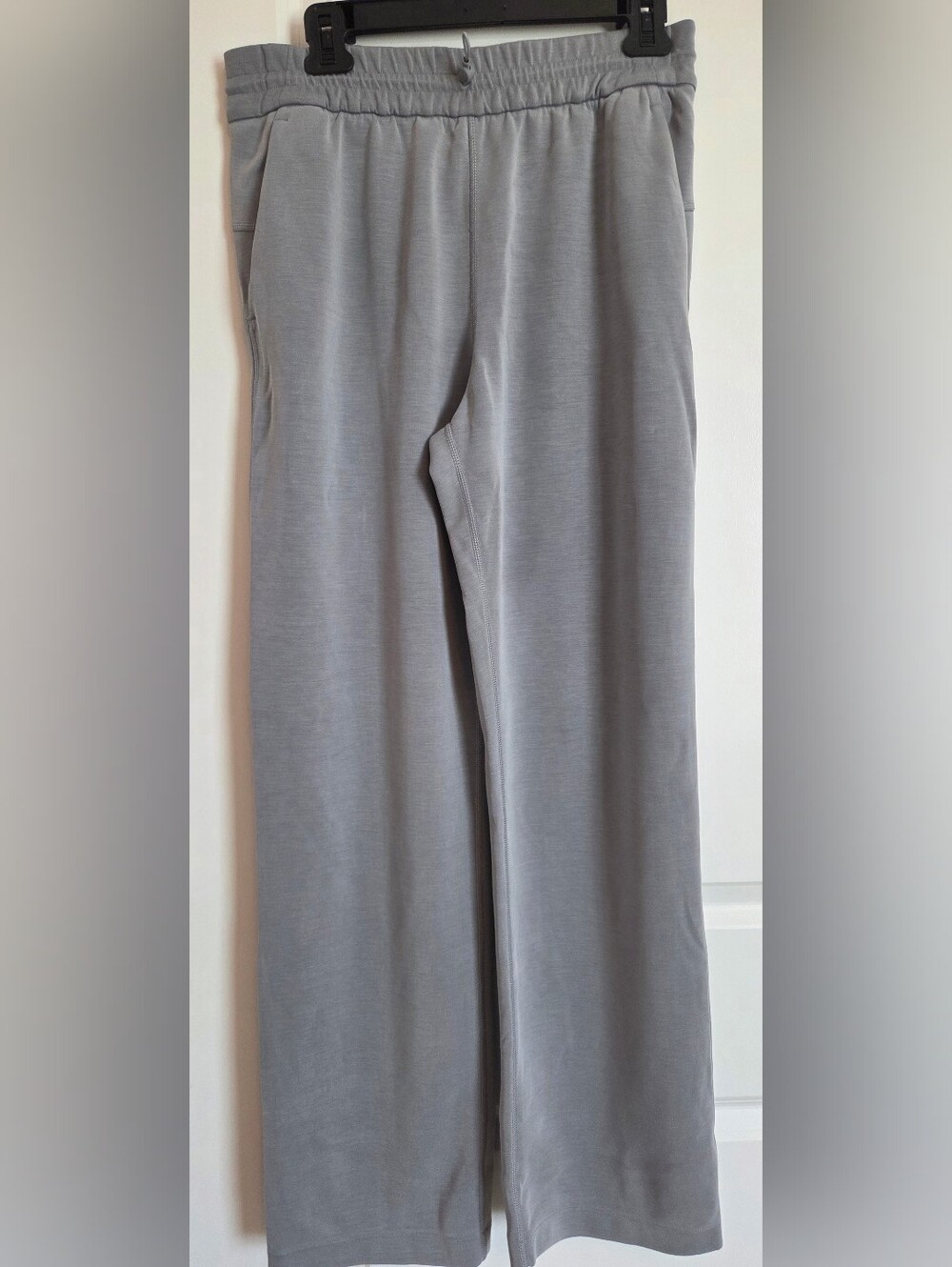 Lululemon Softstreme Wide Leg Pant Grey Drawstring Elastic Waist Lounge - Size 8